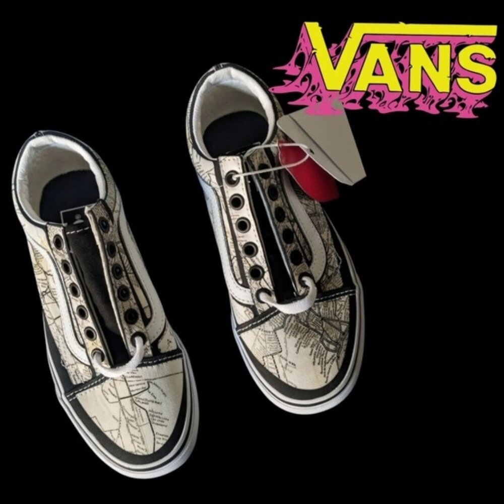 Vans MOCA Old Skool Women size 5 Frances Stark Los Angeles Maps Sneakers 012026 - Picture 1 of 11
